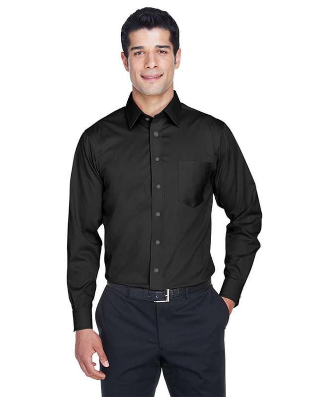 Men's Crown Collection® Tall Solid Stretch Twill Woven Dress Shirt