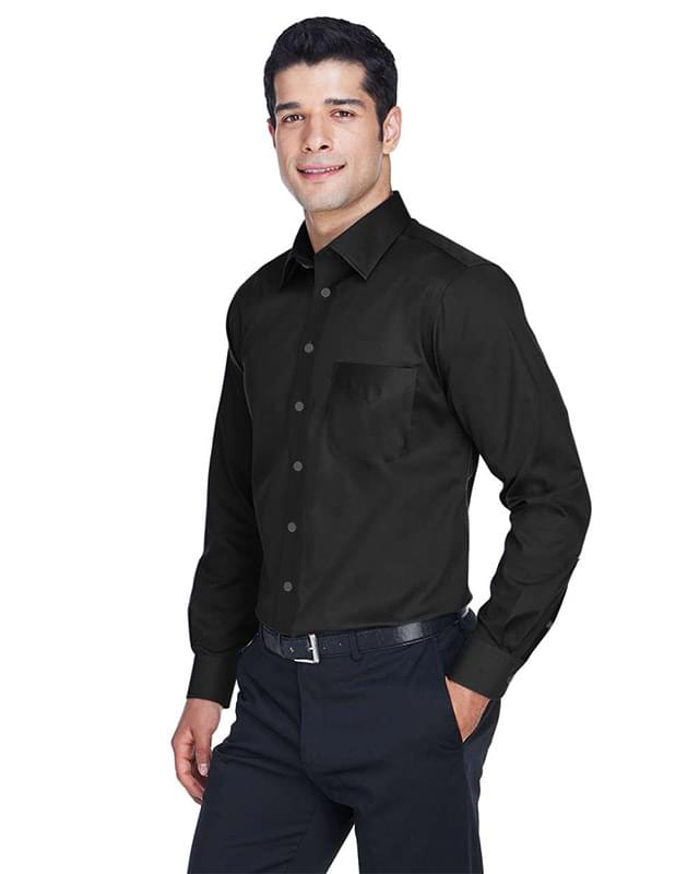 Men's Crown Collection® Tall Solid Stretch Twill Woven Dress Shirt