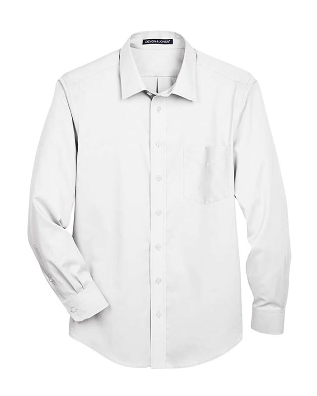 Men's Crown Collection® Tall Solid Stretch Twill Woven Dress Shirt