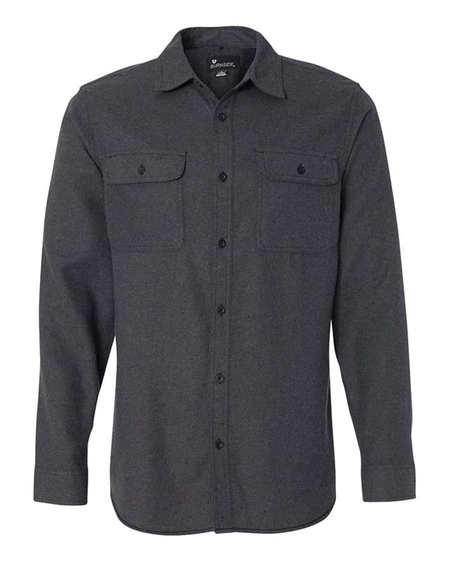 Long Sleeve Solid Flannel Shirt