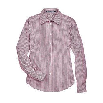 Women's Crown Collection® Banker Stripe Woven Dress Shirt